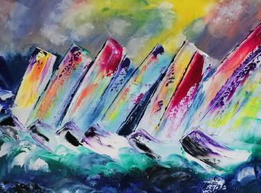 Print of Abstract Boat Paintings by Jozica Fabjan