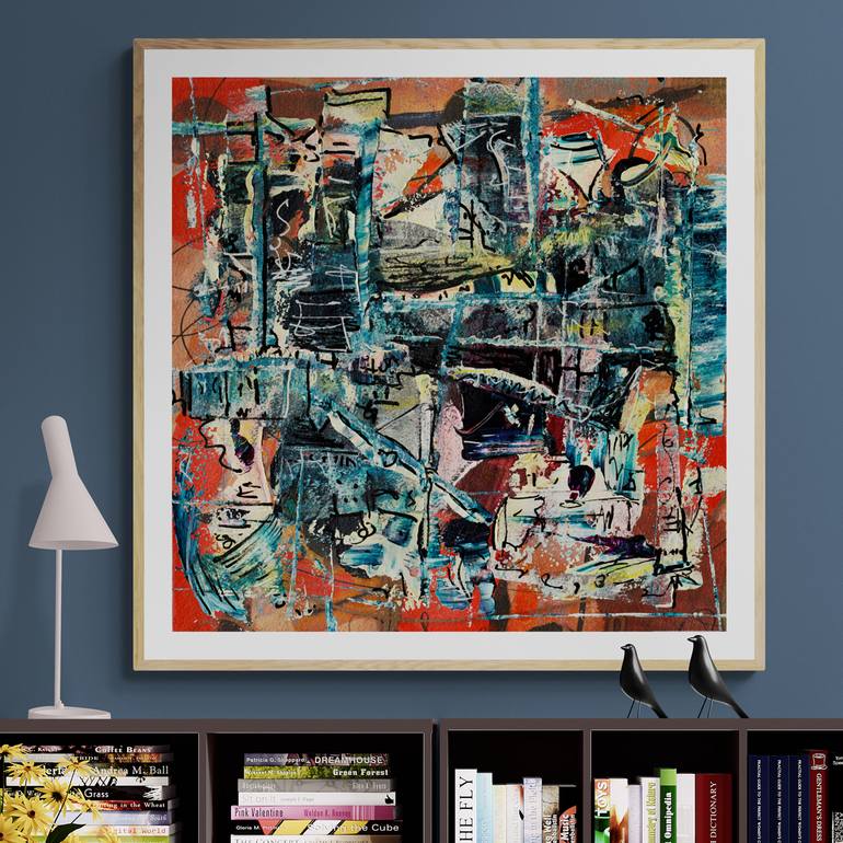 Original Abstract Expressionism Abstract Mixed Media by Mary Ness