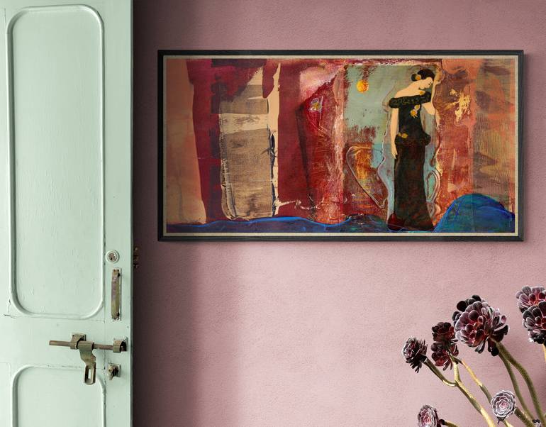 Original Art Nouveau Women Mixed Media by Mary Ness