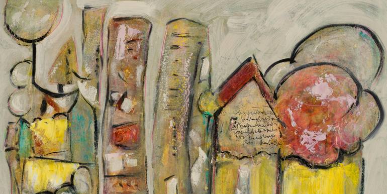 Original Abstract Expressionism Abstract Mixed Media by Mary Ness