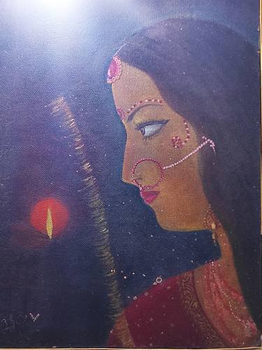 Print of Women Paintings by Rajeev Sharma