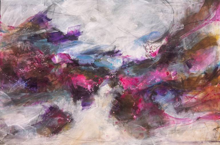 Original Abstract Painting by Marija Constantinou | Abstract Art on Canvas | Sunset in the Blue