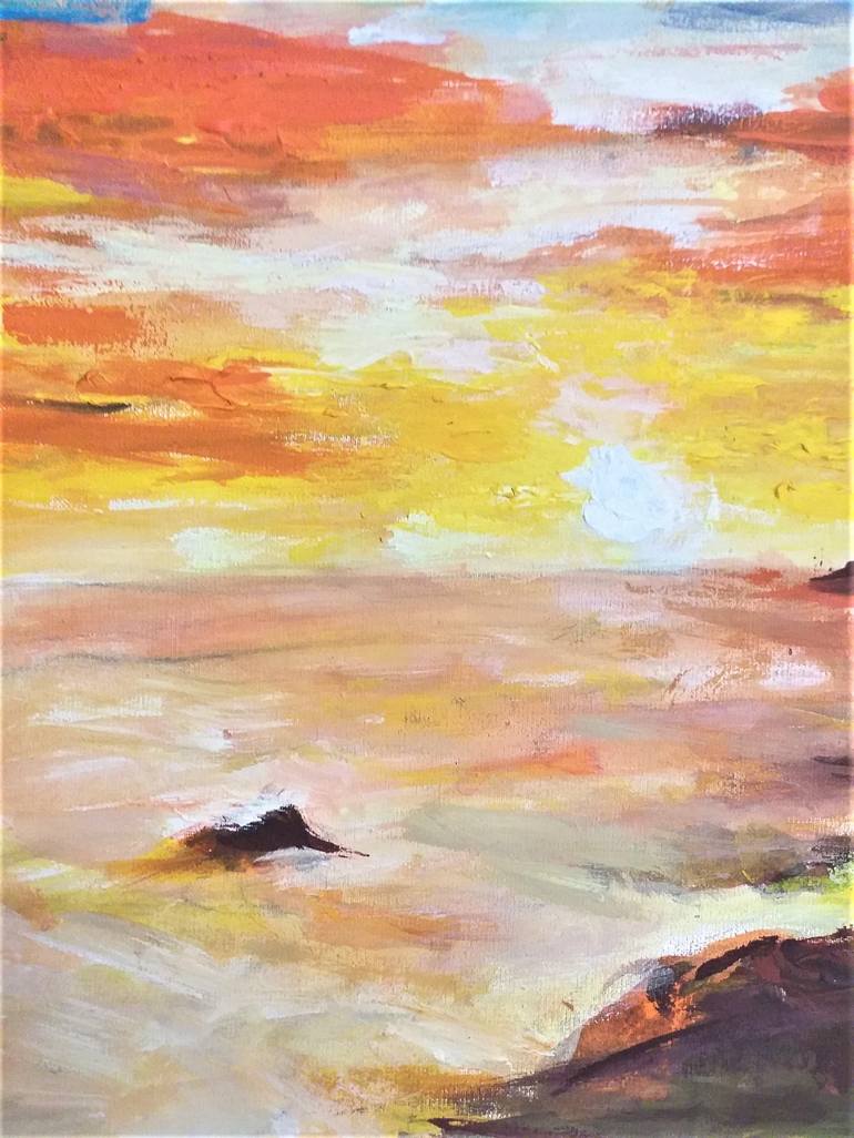 Original Impressionism Beach Painting by Adelina Slabko