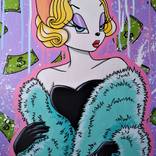 CELEBRITY - Original Acrylic Painting, Street-Art Painting, Pop-Art, Modern Artwork, Girls Romm Decor, Purple by Maretta Elsalieva