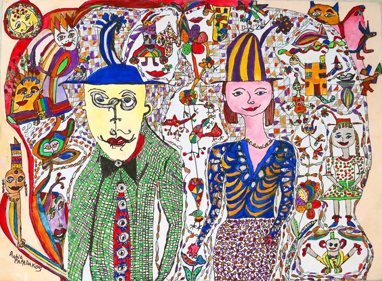 Picasso and his Wife Painting by Marianna Papadakos | Saatchi Art