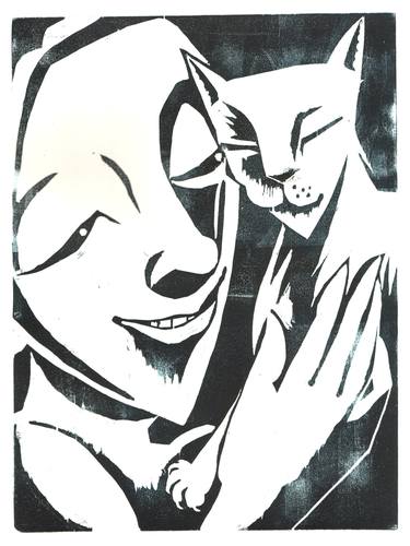 Smiling Woman with Cat - Limited Edition of 5 thumb