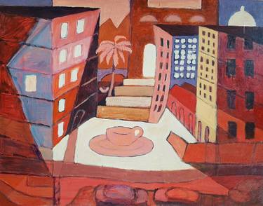 Original Expressionism Cities Paintings by Walter Koning