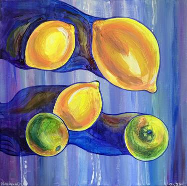 Original Minimalism Botanic Paintings by Maryna Chykharieva
