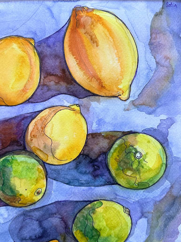 Original Minimalism Botanic Painting by Maryna Chykharieva