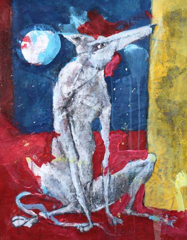 Original Figurative Dogs Paintings by Teague Smith