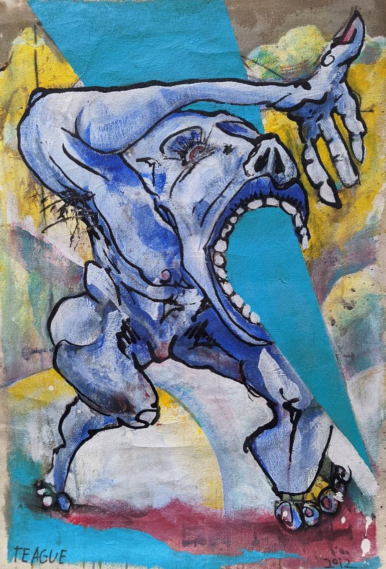 Original Abstract Humor Paintings by Teague Smith