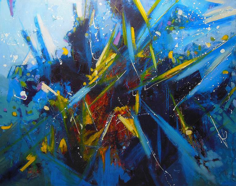 Original Abstract Painting by Nemanja Vuckovic | Abstract Art on Canvas | Under the sea