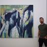 Painting at a solo exhibition at the House of Legacies 2021.