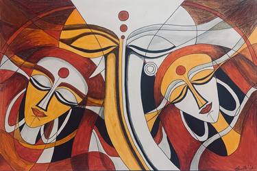 Original Abstract Expressionism Classical mythology Drawings by Chandhini Chandersekar