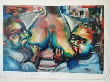 Print of Abstract Expressionism Family Paintings by Bulelwa Mbonambi