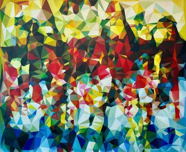 Original Art Deco Abstract Painting by Thuy Nguyen