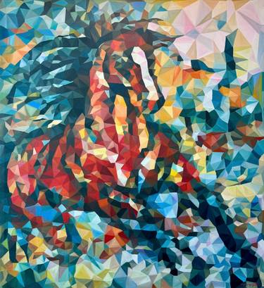 Original Art Deco Abstract Painting by Thuy Nguyen