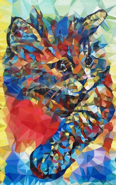 Original Cubism Animal Paintings by Thuy Nguyen