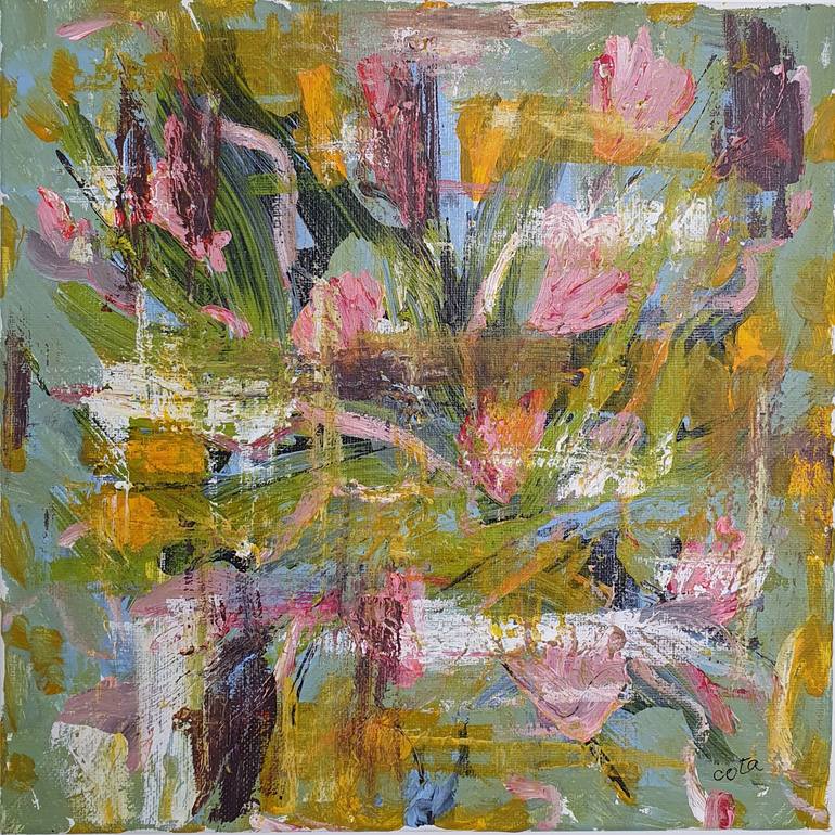 Original Abstract Expressionism Abstract Painting by Leticia Beatriz Sansores Lopez