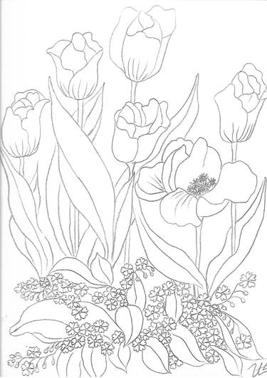 Print of Floral Drawings by Ulyana Holevych