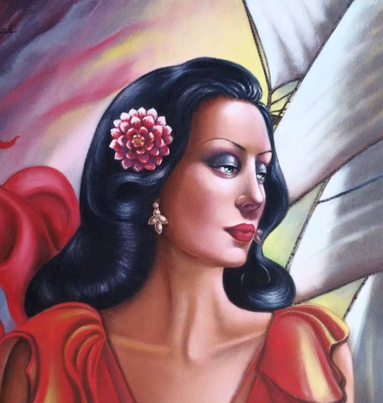 Original Art Deco Women Painting by Ulyana Holevych