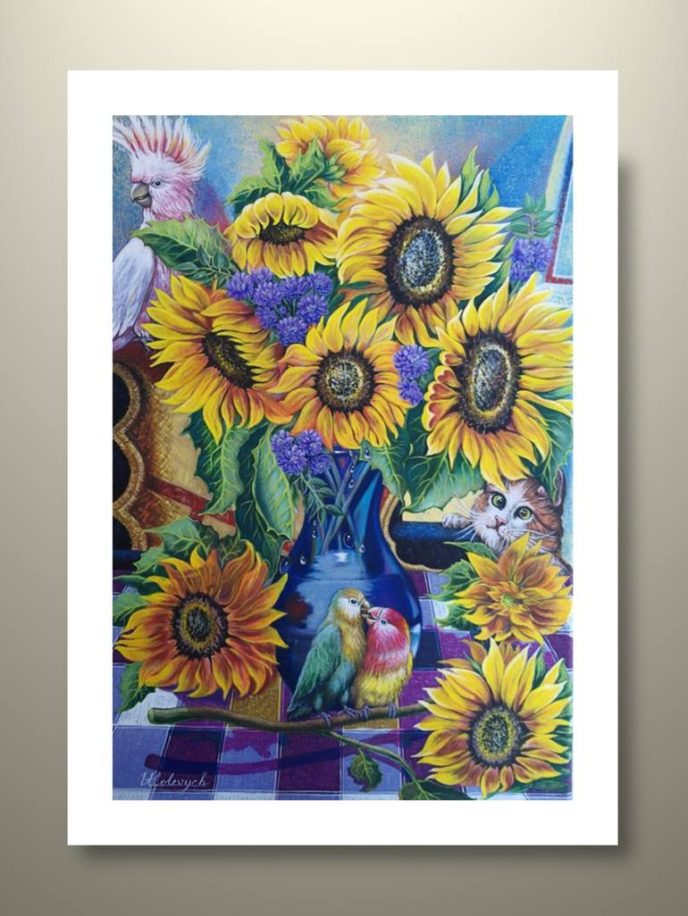 Original Figurative Floral Painting by Ulyana Holevych