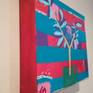 fiori stilizzati ad acrilico su sfondo movimentato in tela gallery pronta da appendere