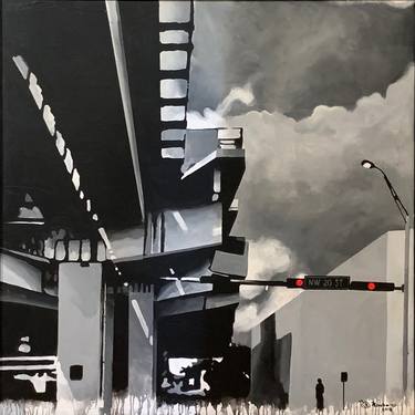 Original Black & White Cities Paintings by Narbero Christian Bernard