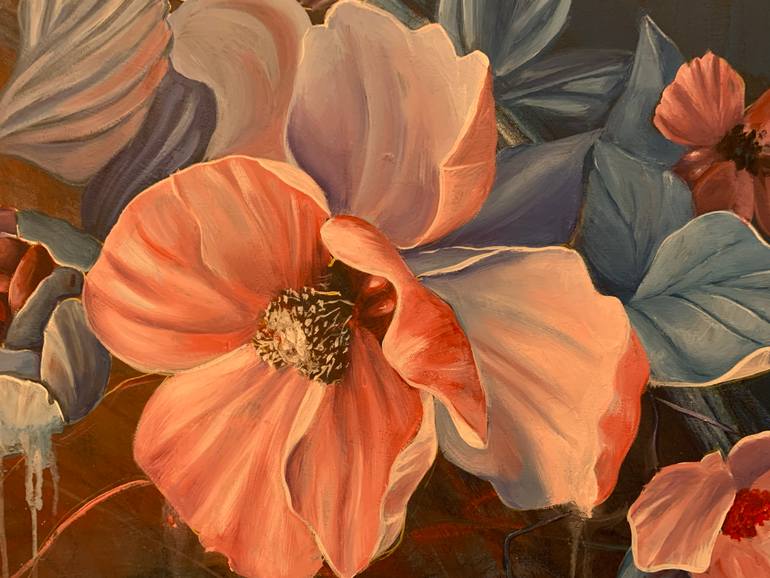 Original Baroque Floral Painting by Narbero Christian Bernard