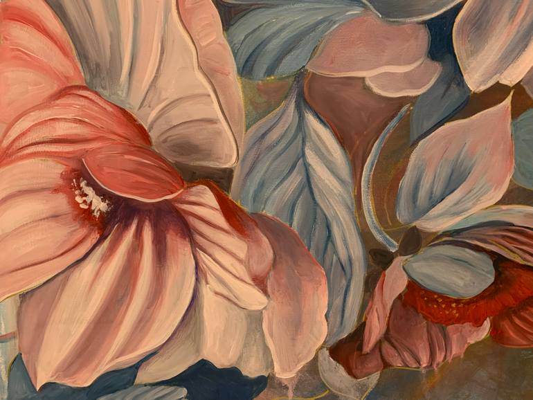Original Baroque Floral Painting by Narbero Christian Bernard