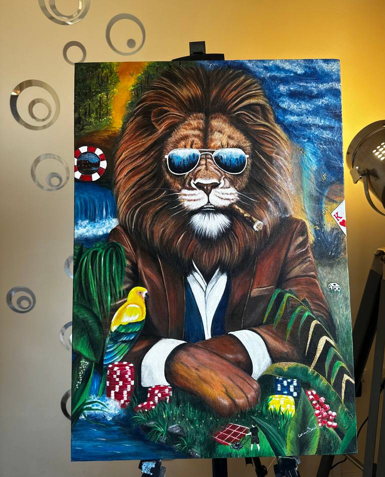 Original Surrealism Animal Painting by Corina David