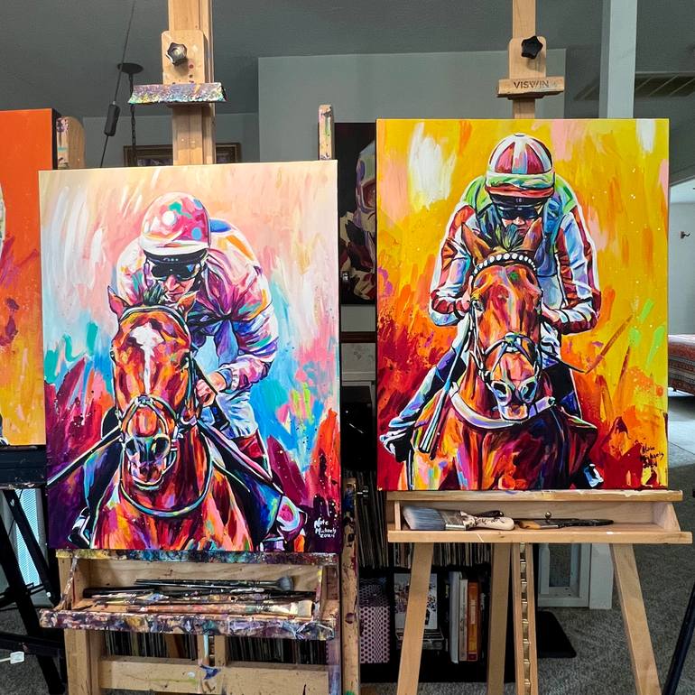 Original Contemporary Horse Painting by Nate Michaels