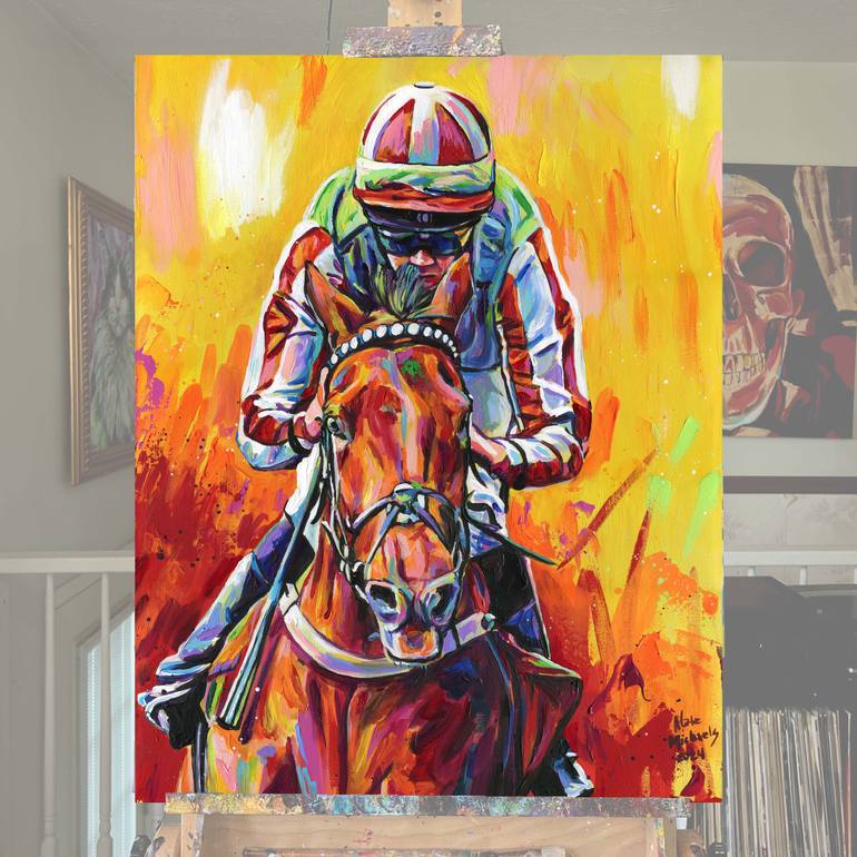 Original Contemporary Horse Painting by Nate Michaels