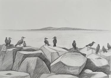 Original Realism Beach Drawing by Ivan Klymenko