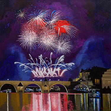 Fireworks. New Year. Prague thumb