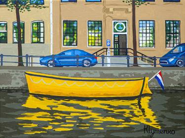 Yellow boat, Amsterdam thumb