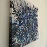Side view of 'Blue Cornflower Burst' painting by Judy Century