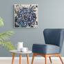 In situ mock up of 'Blue Cornflower Burst' painting by Judy Century