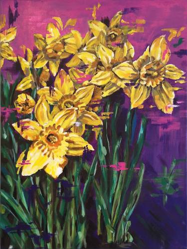 Original Abstract Floral Paintings by Judy Century