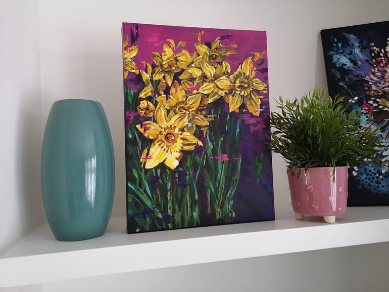 Original Abstract Floral Painting by Judy Century