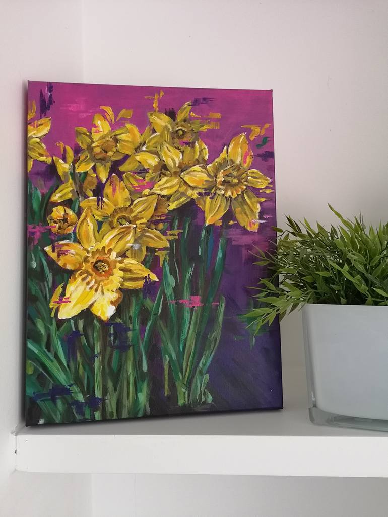 Original Abstract Floral Painting by Judy Century