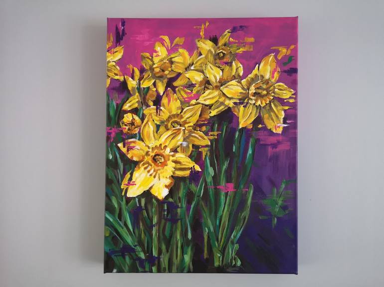 Original Abstract Floral Painting by Judy Century