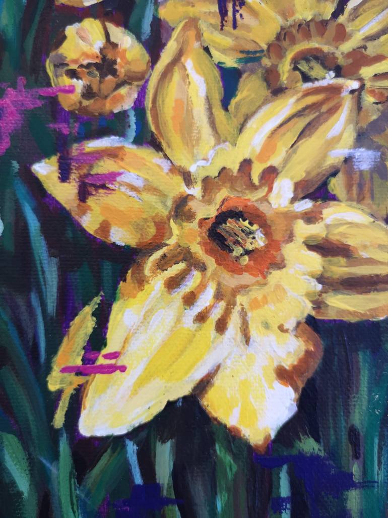 Original Abstract Floral Painting by Judy Century