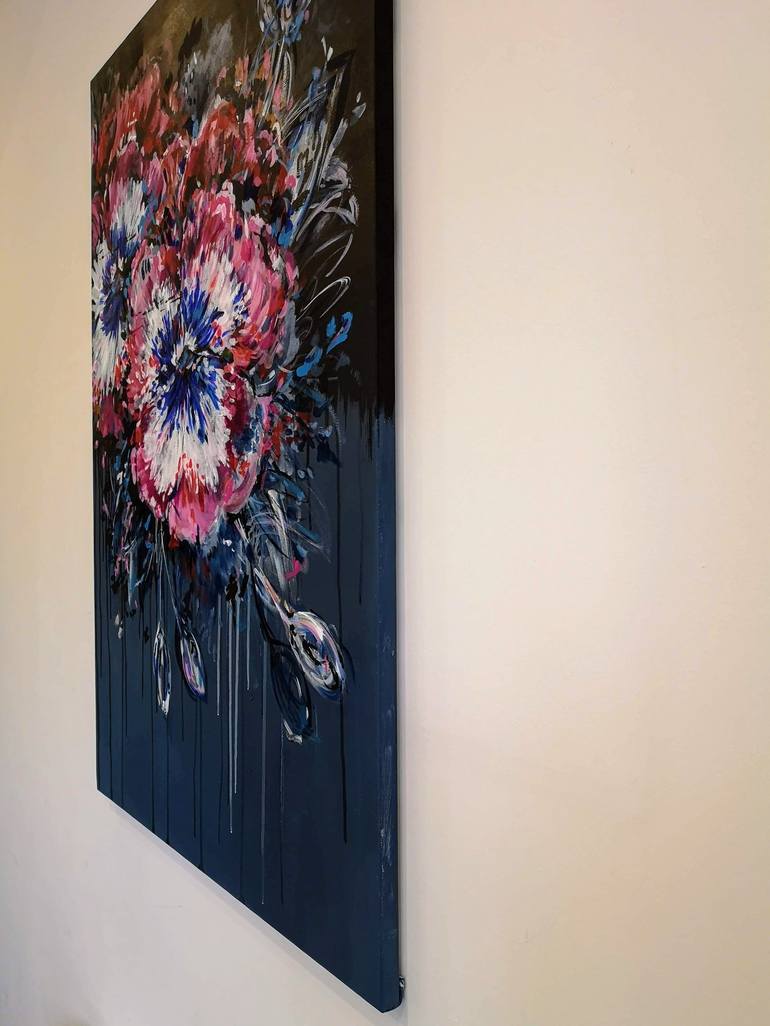 Original Abstract Floral Painting by Judy Century