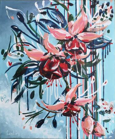 Original Abstract Floral Paintings by Judy Century