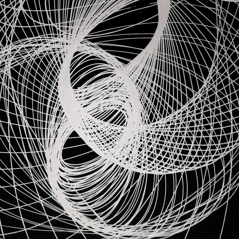 Original Black & White Abstract Painting by Luis Enrique Feichtenslager