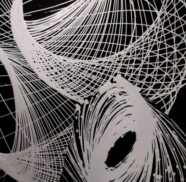 Original Black & White Abstract Painting by Luis Enrique Feichtenslager