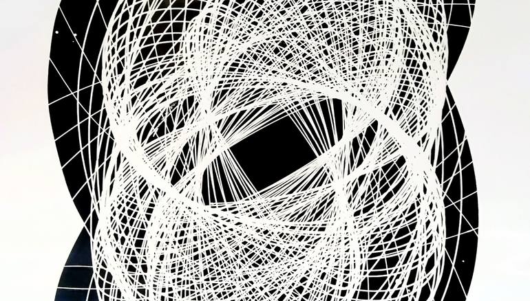 Original Black & White Abstract Painting by Luis Enrique Feichtenslager