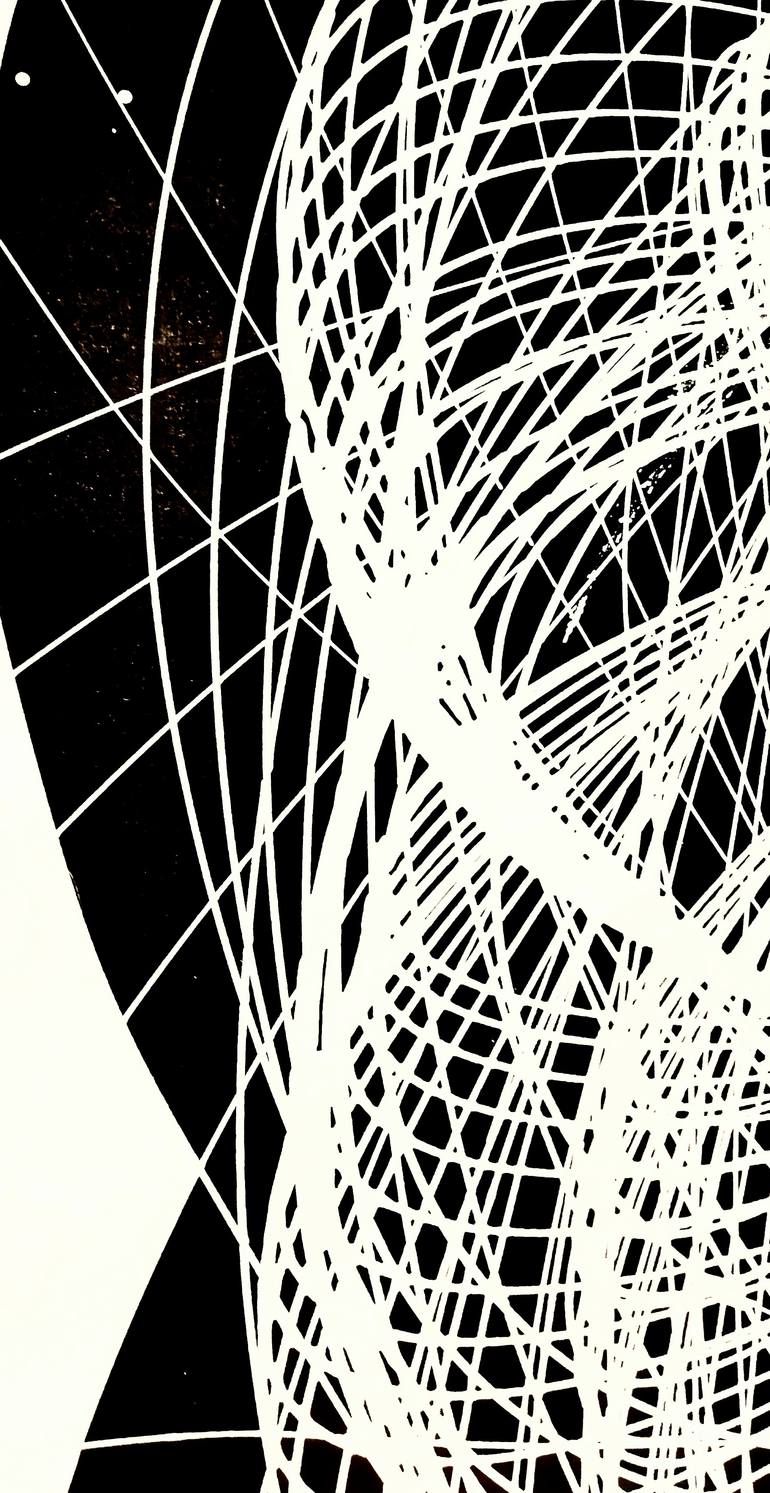 Original Black & White Abstract Painting by Luis Enrique Feichtenslager