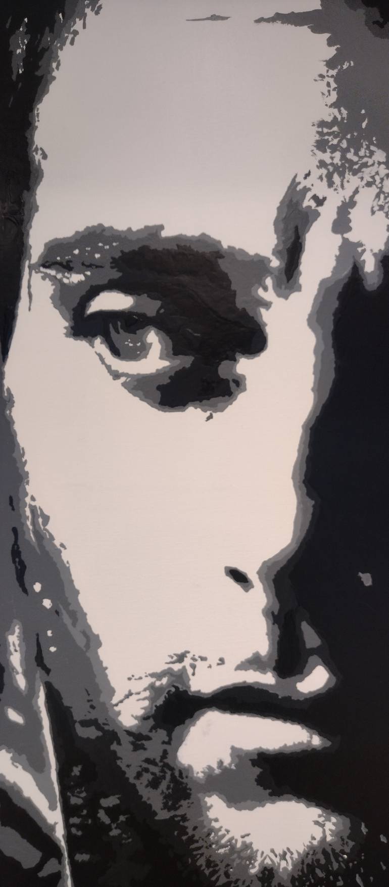 Original Black & White People Painting by Luis Enrique Feichtenslager